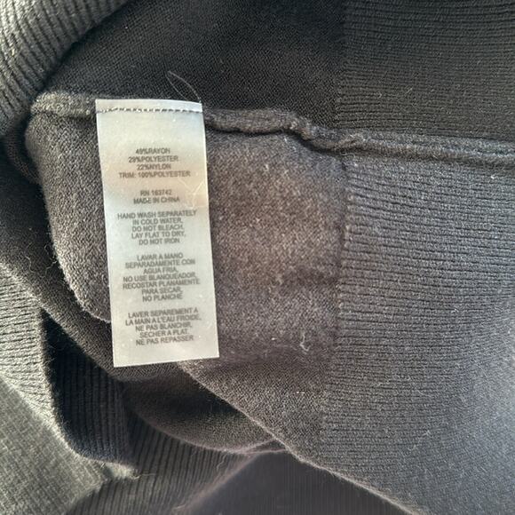 Sioni Black Petal Frill Sleeve Ruffle Neck Sweater M - Picture 8 of 8